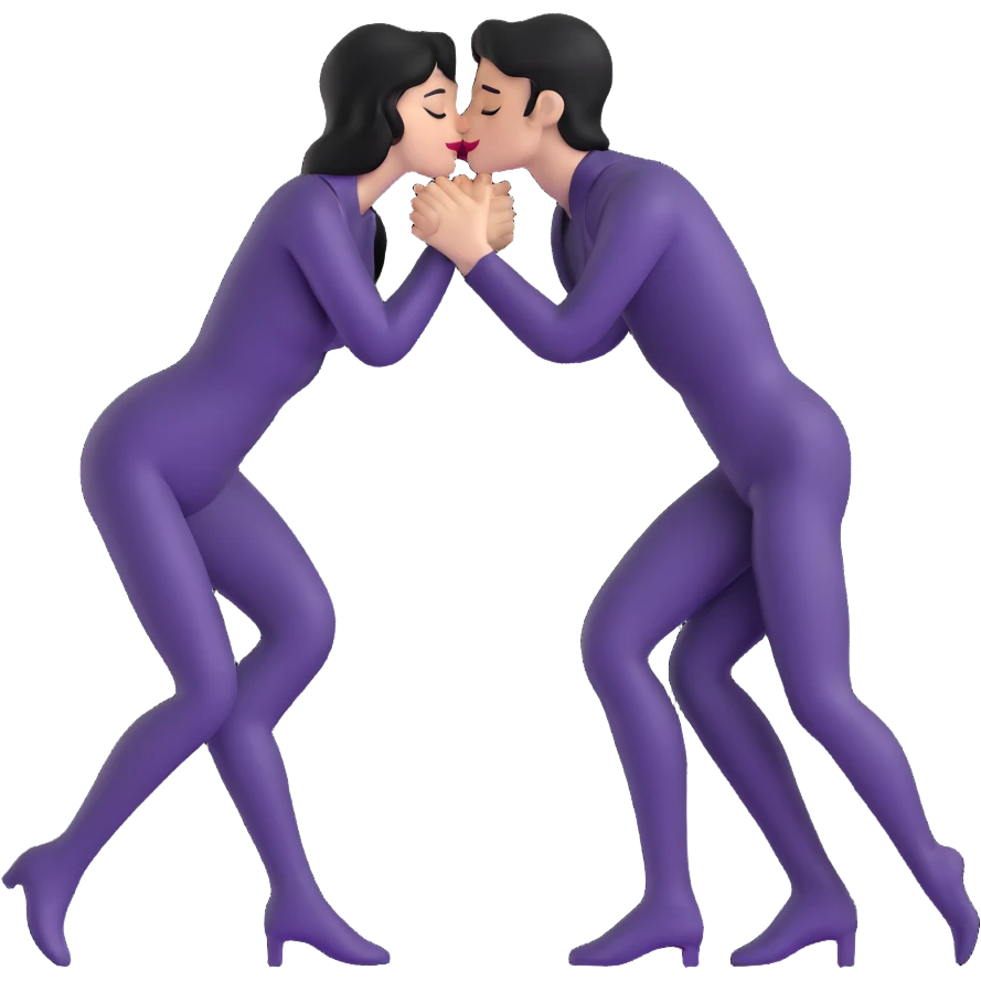 passionate kiss emoji