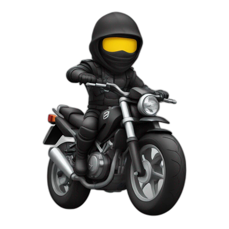 Ninja sur une moto emoji