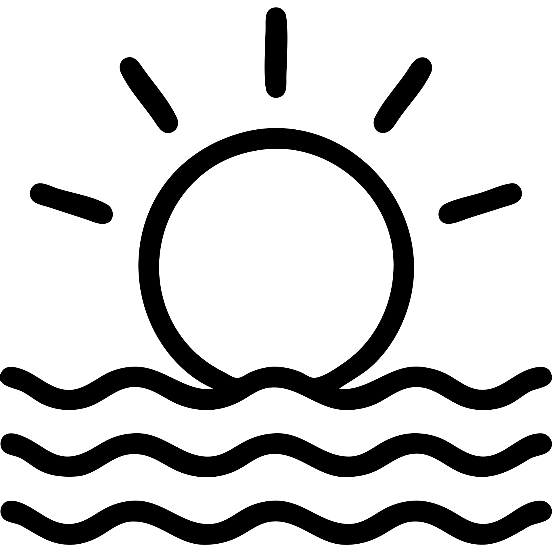 minimalist icon of sun over sea, clean and simple emoji