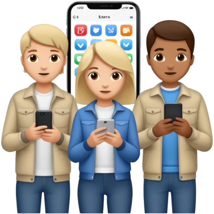 personas debatiendo revisando una pantalla  emoji