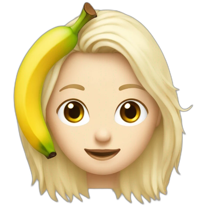 un blanc avec une des cheveux blonds au milieu du crane comme une banane emoji