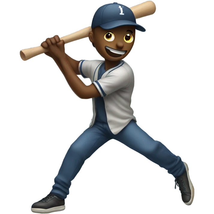 Dancing man with a baseball bat emoji