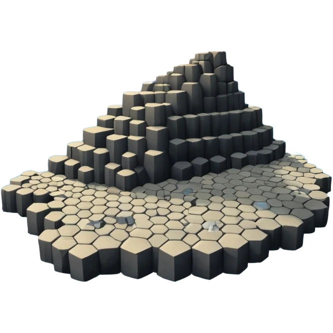 giant's causeway in northern ireland it has hexagonal rock pillars set against the ocean emoji