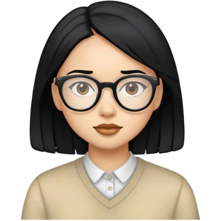 girl with black hair and glasses emoji