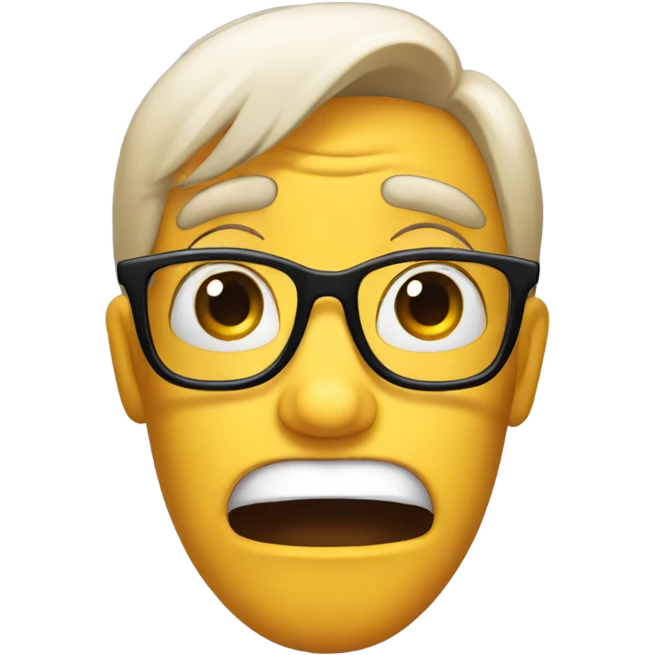 shocked face with holding down glasses emoji