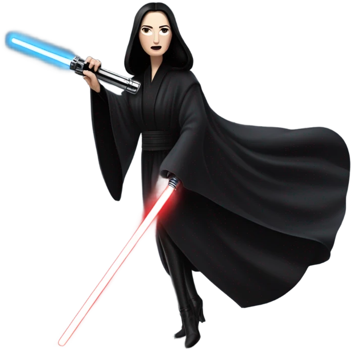 Jedi teen Morticia Addams racing on an antigrav red imperial patrol space speeder  emoji