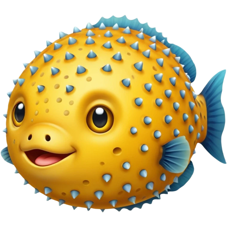 puffer fish, apple emoji style emoji