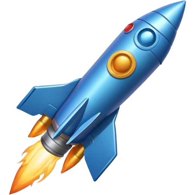 blue colored rocket, Slack emoji style emoji