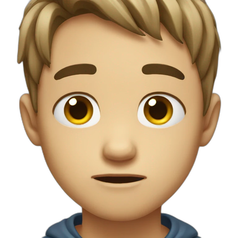crying boy with lovely face emoji