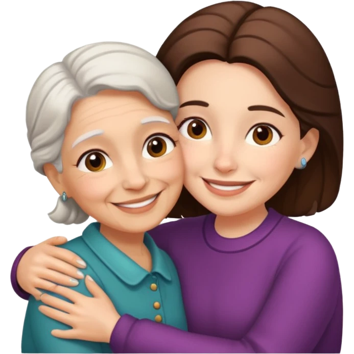 Abuela y una niña a su lado emoji
