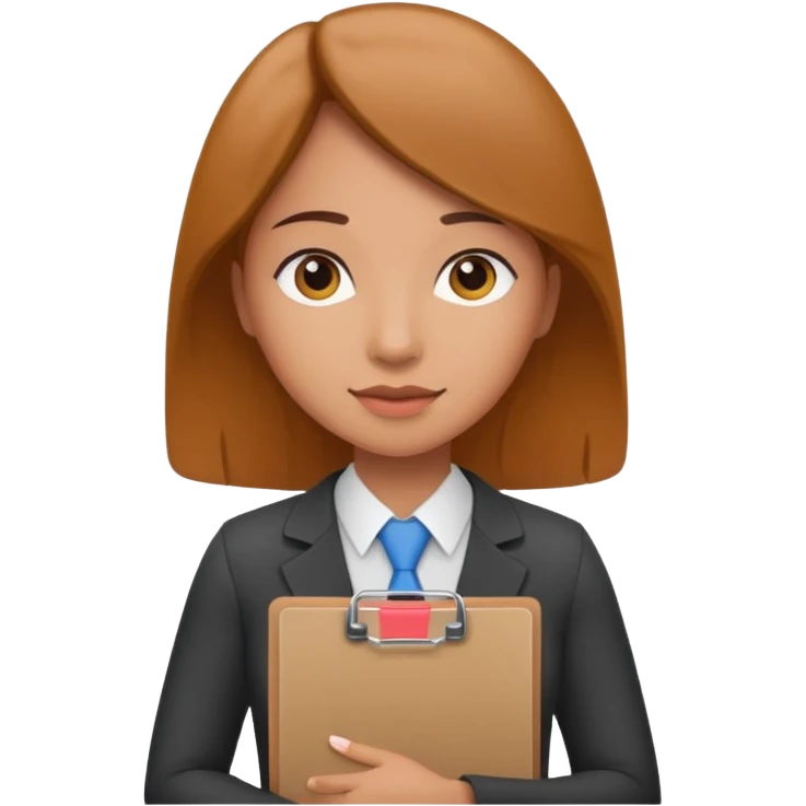 female office worker with clipboard emoji
