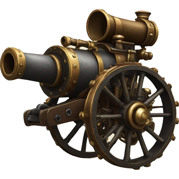single steampunk pirate artillery canon emoji