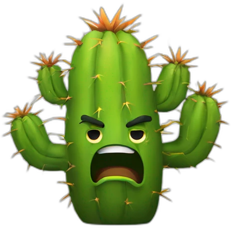 angry cactus emoji