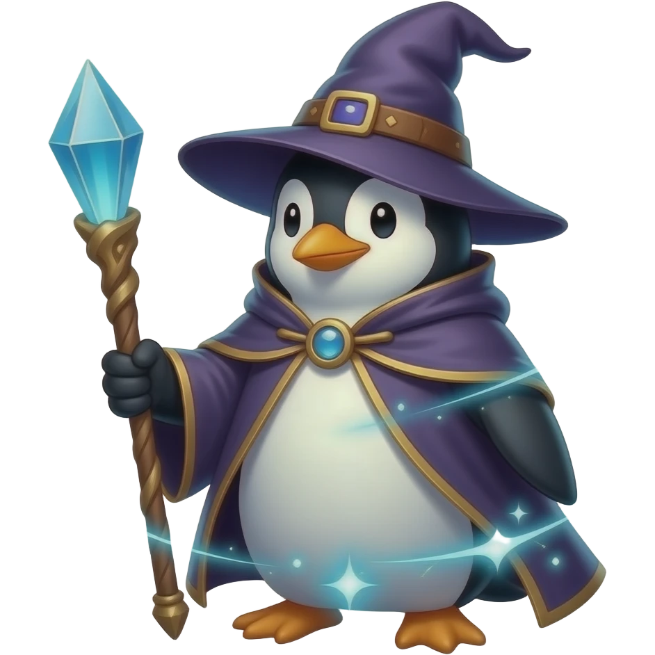 Penguin Wizard emoji