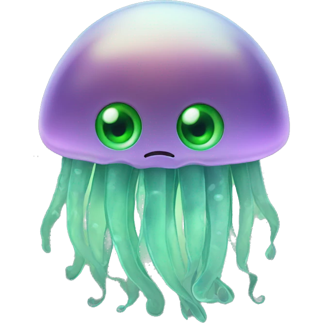 jellyfish with green eyes emoji