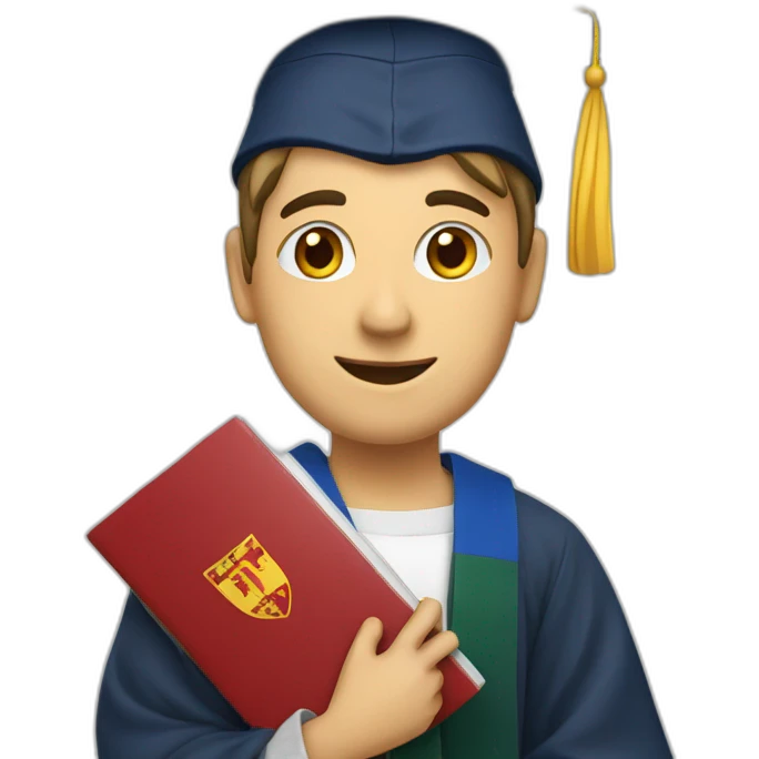 Europe flag and university graduate emoji