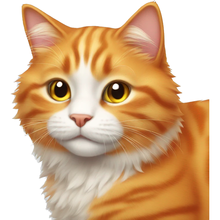 Fluffy orange cat cute emoji