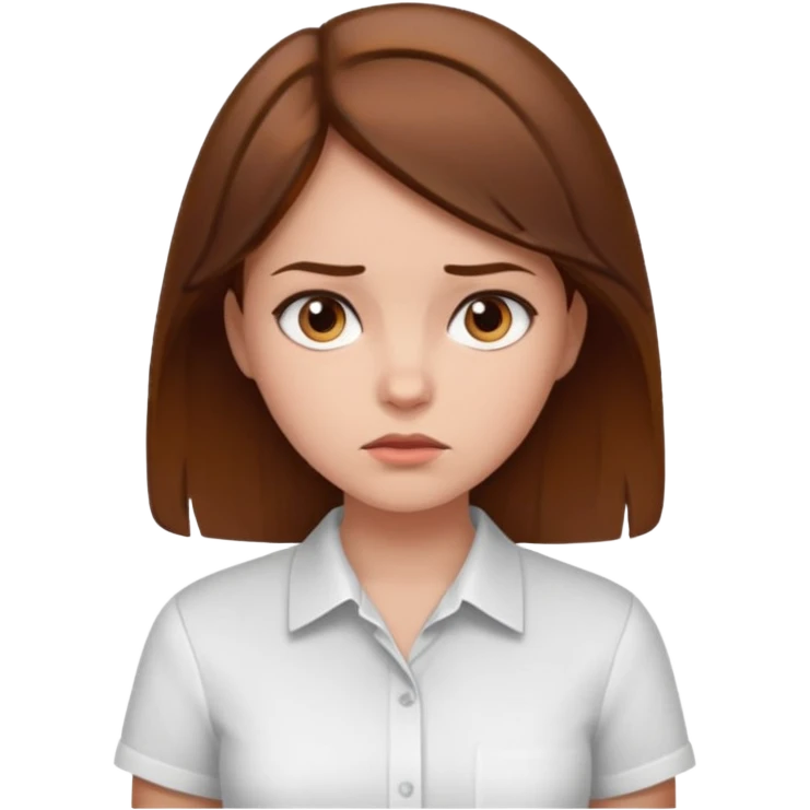 A girl doing a suspicious face emoji