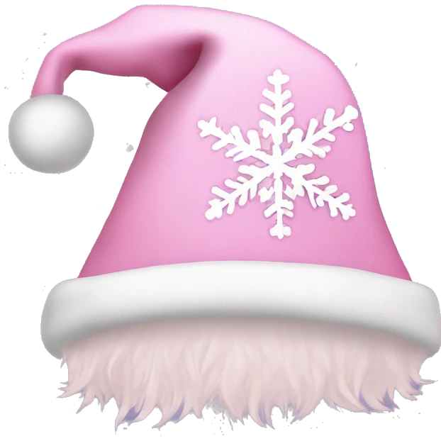 Light pink Santa hat with sparkly snowflakes  emoji