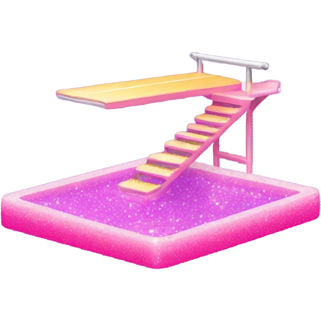Pink ombre diving board with glitter emoji
