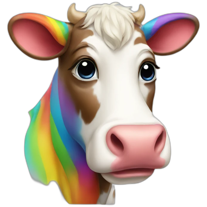 rainbow cow emoji