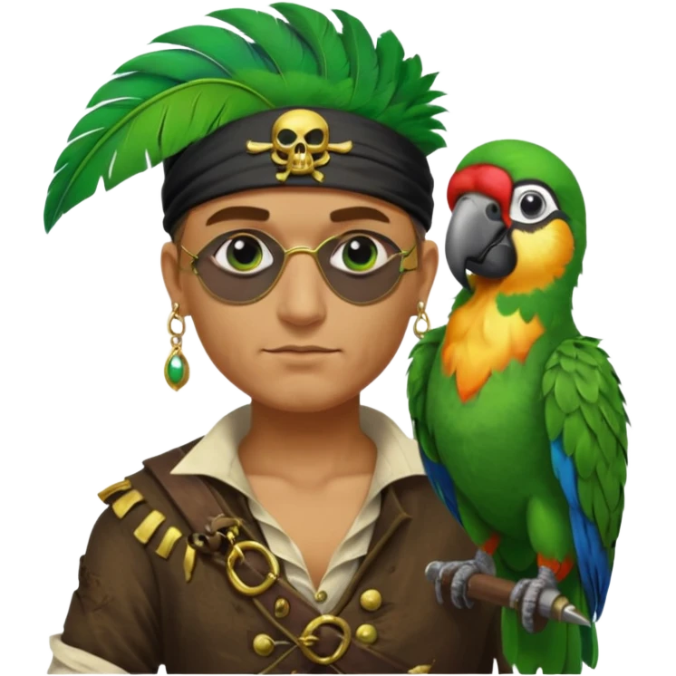 pirate and parrot emoji