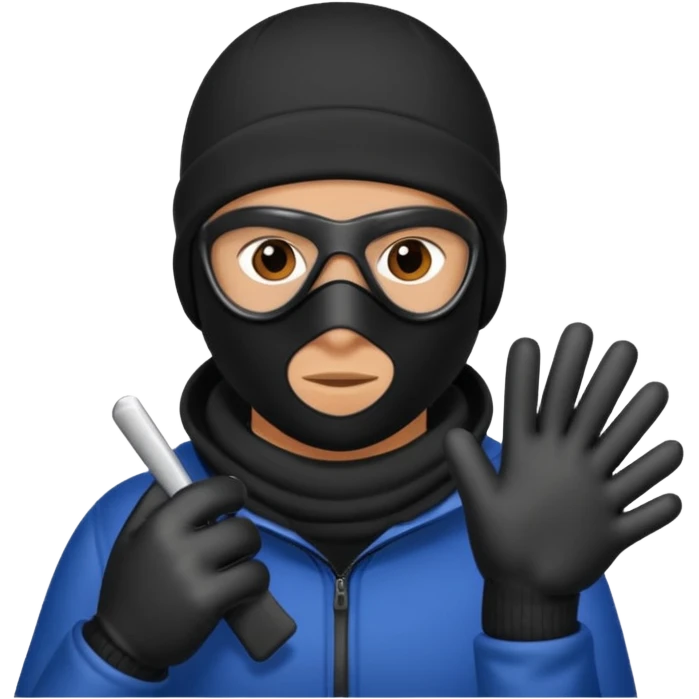 Robber with glouse emoji