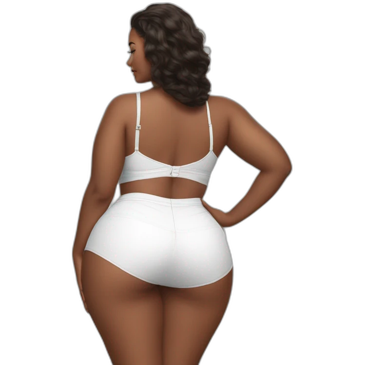 full-body-curvy-beauty-in-a-short-wide-skirt-hurricane-white-knickers rear view emoji