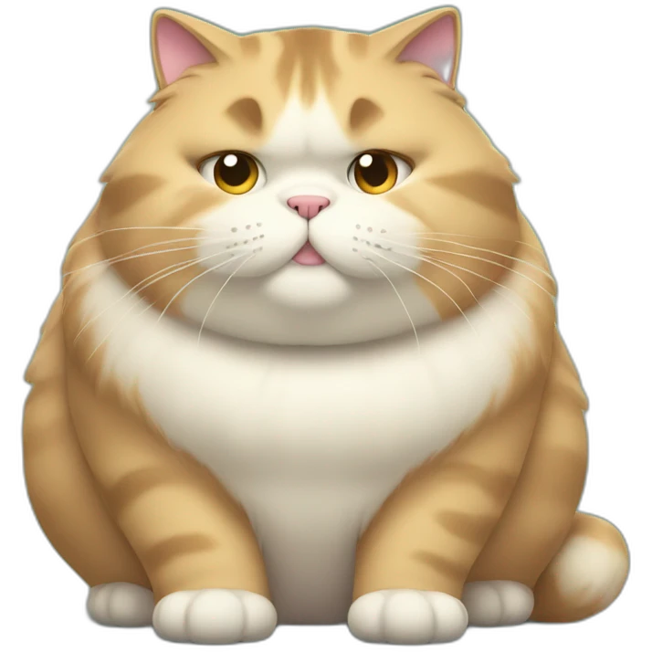 huge fat obese fluffy cat emoji