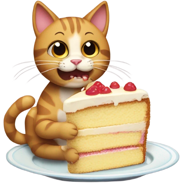 Cat eating cake emoji