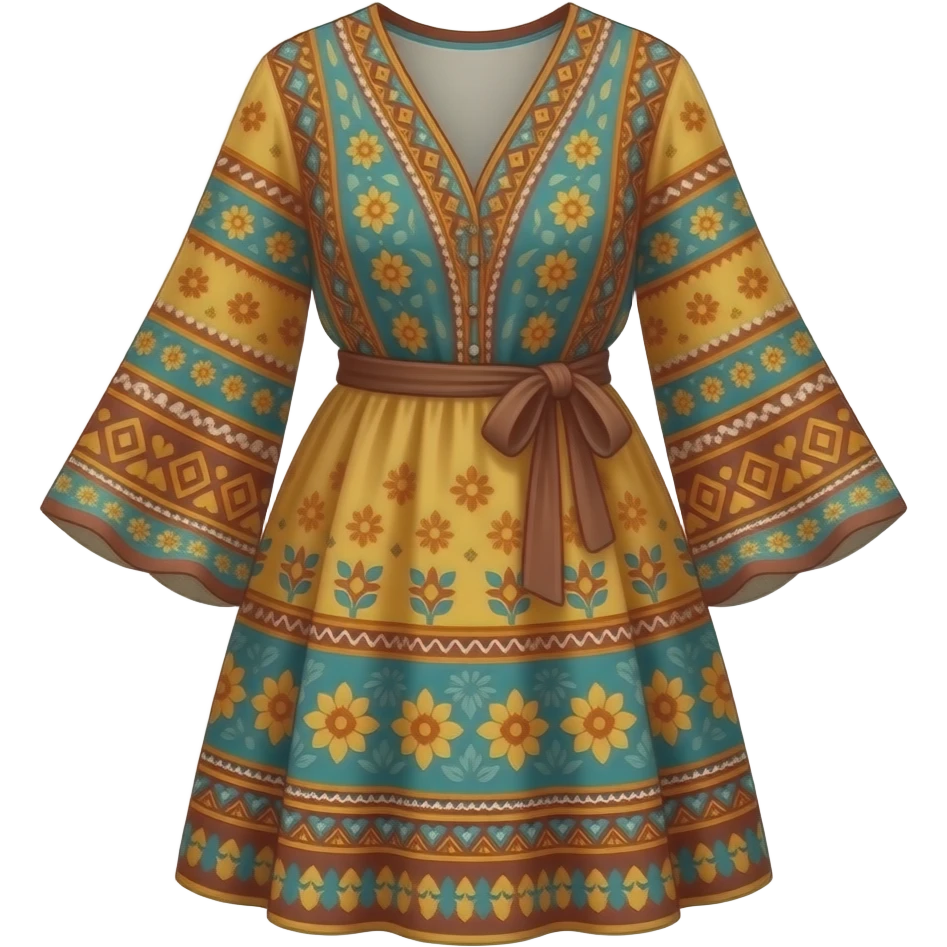 just old colourful hippie dress emoji