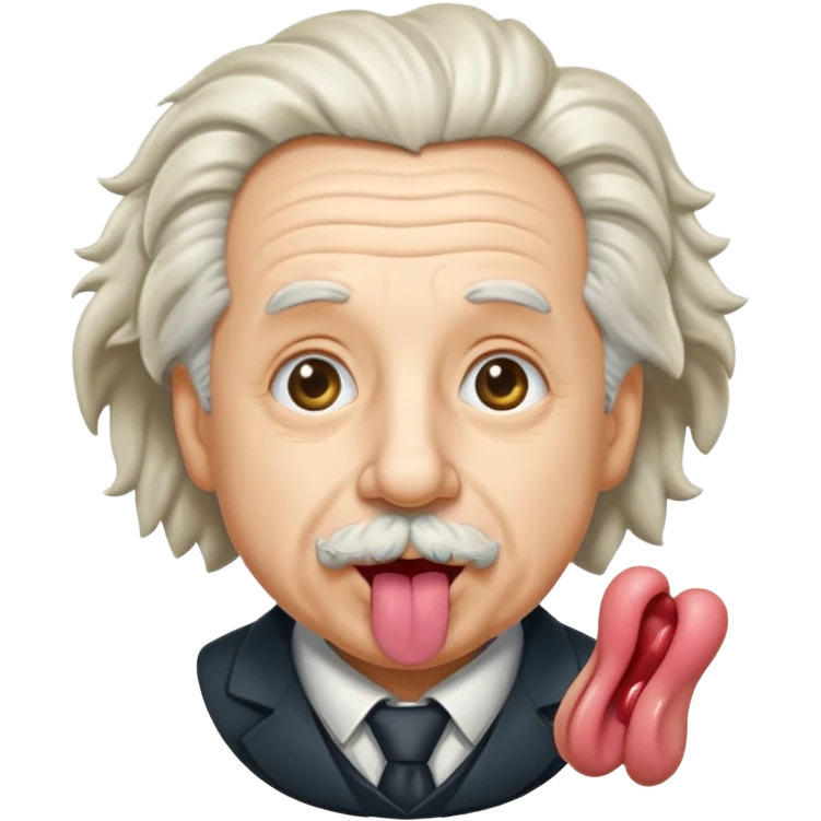 Einstein stick out your tongue, half body emoji