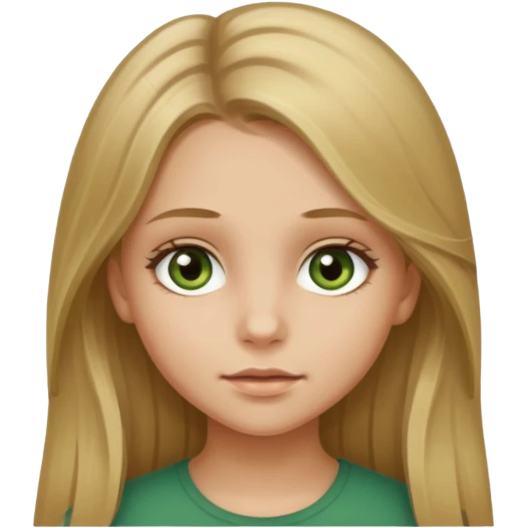 A young girl with long dirty blonde hair and hazel green eyes emoji