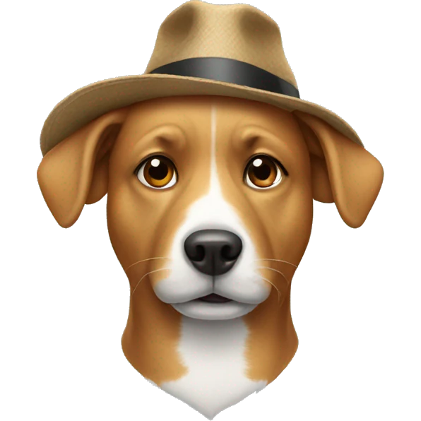 Dog wearing a hat emoji