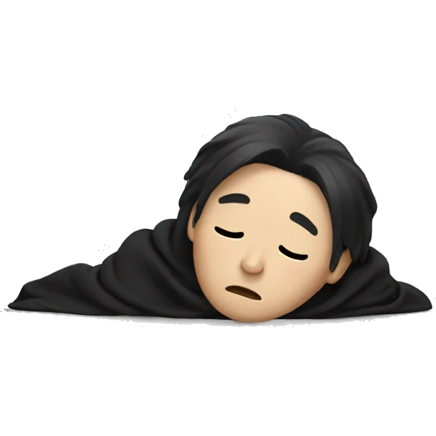 white Person with black hair lying down face down wearing wizard robe emoji