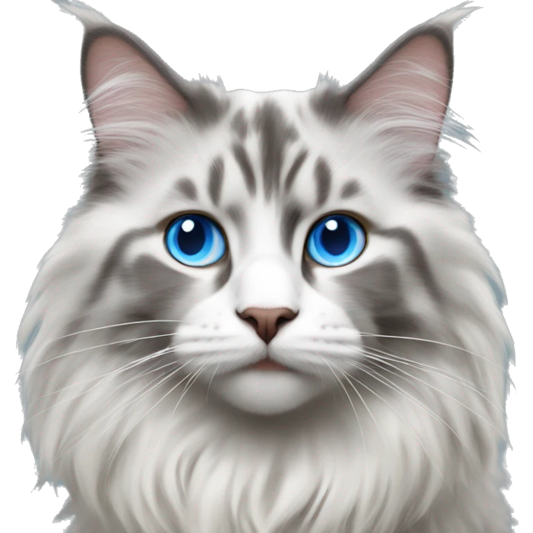 Norwegian forest cat blue eyes   emoji