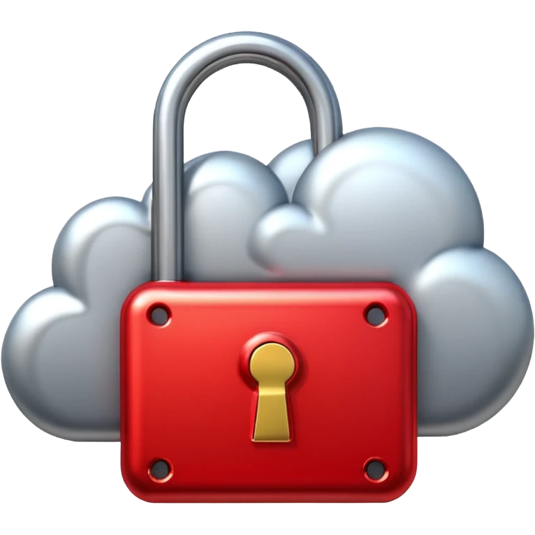a cloud with a red glowing closed padlock emoji