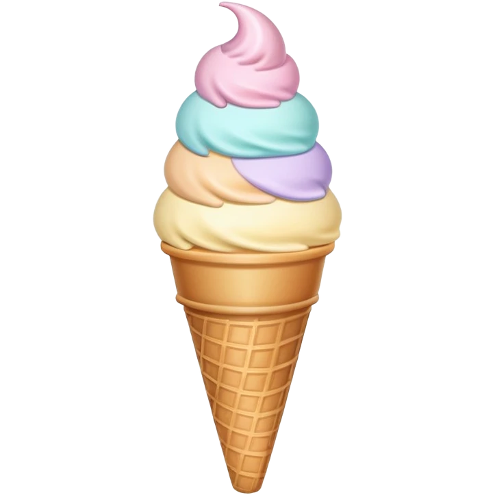 Ultra simple ice cream cone with flat colors and no details emoji