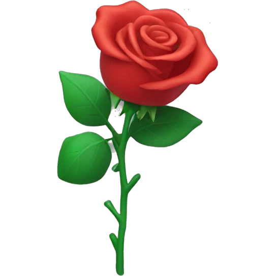 a plastic red rose shaking emoji