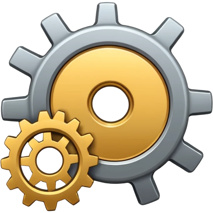 settings gear icon for site navigation. emoji