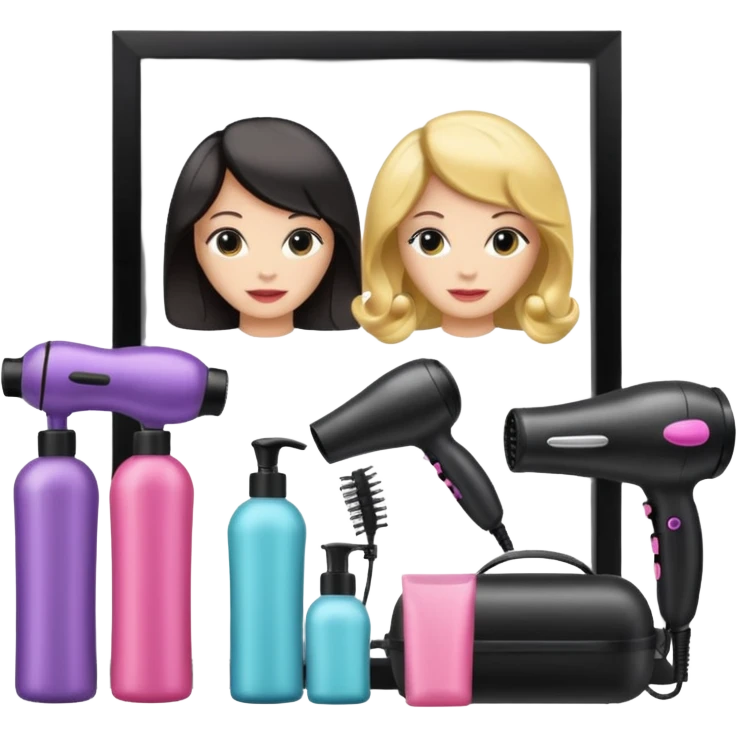 secador de pelo, ruleros, shampoo, peluqueria emoji