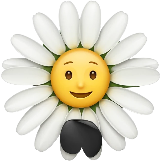 daisy flower, top view, apple style emoji emoji