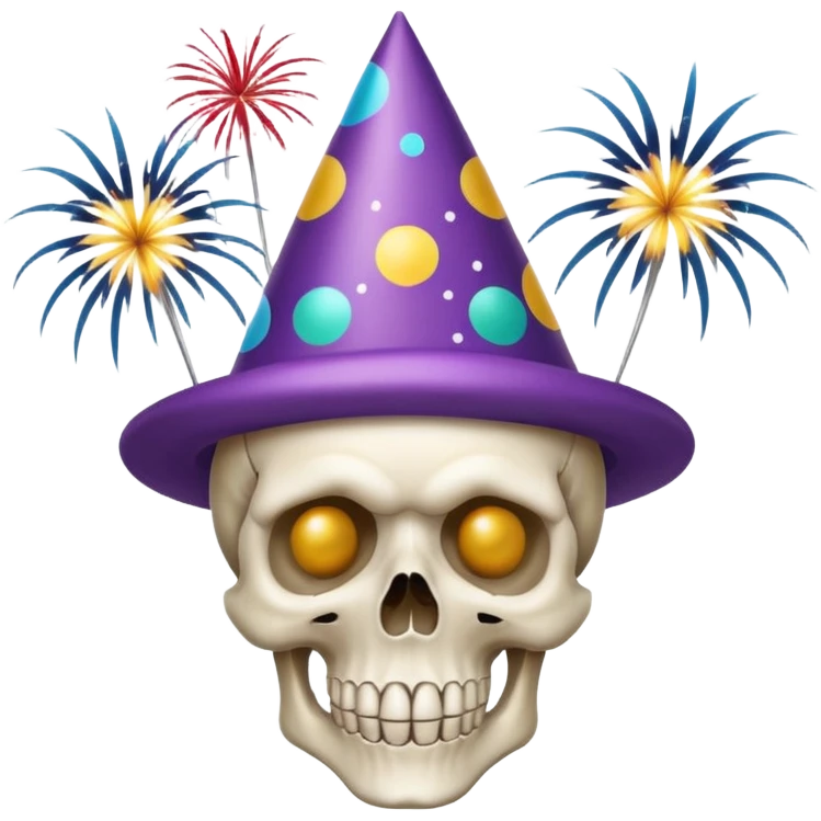 Skull ,New years ,Fireworks emoji