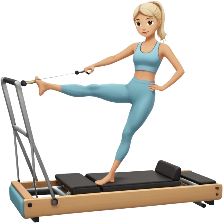 pilates girly doing pilates on reformer emoji