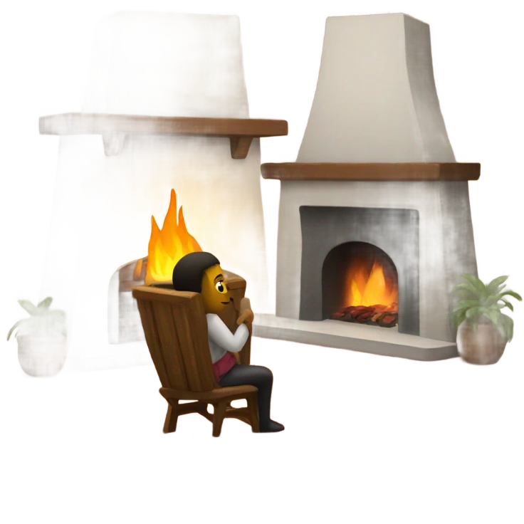 Sitting by the fireplace  emoji