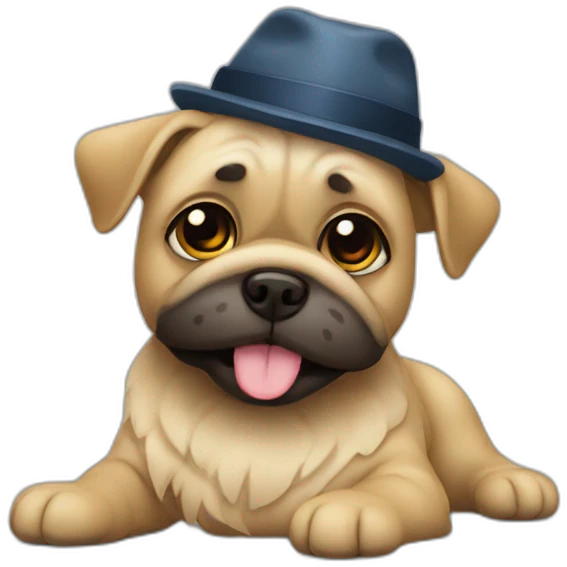 mops with hat emoji