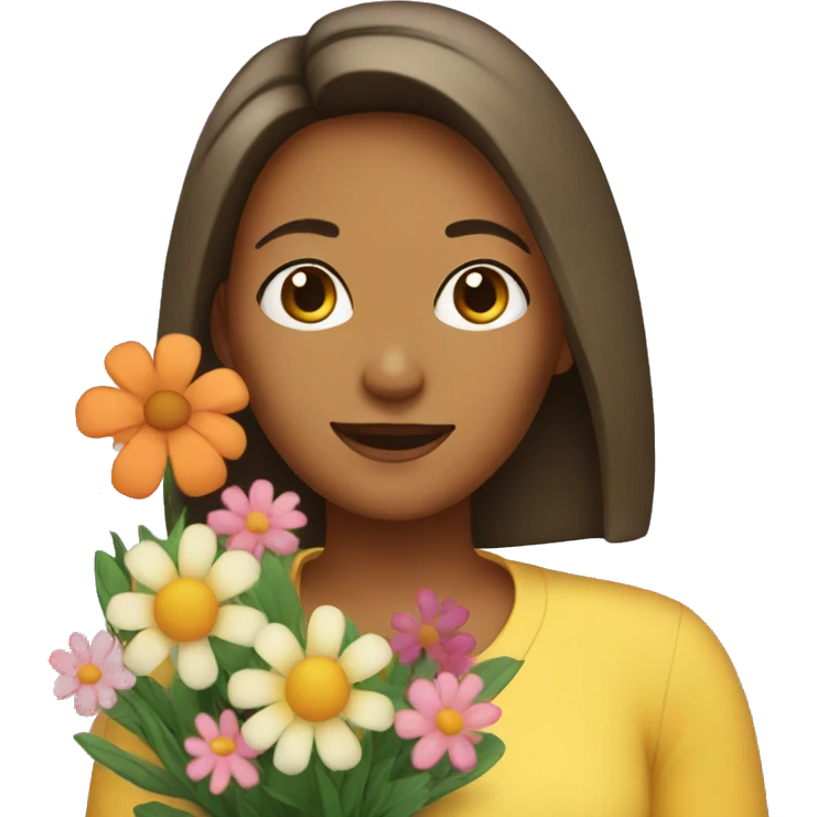 mom with flowers emoji