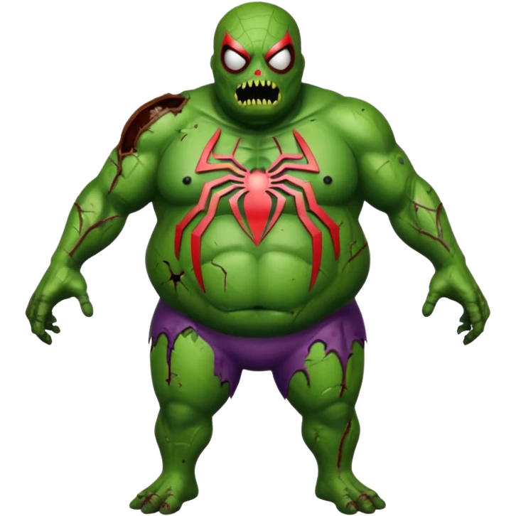 Fat spiderman body zombie emoji