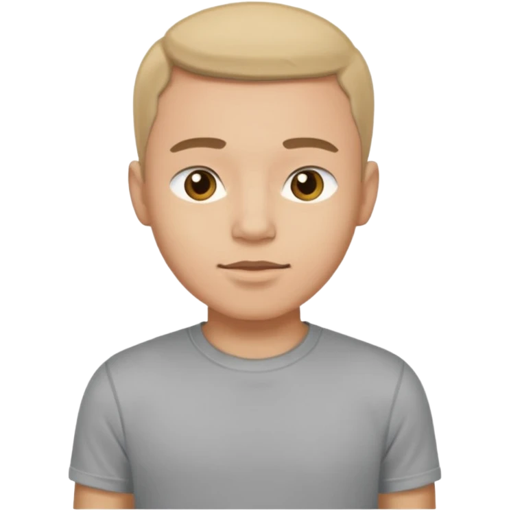 A man, shot from the center of his chest, but wearing a T-shirt, light skin tone emoji