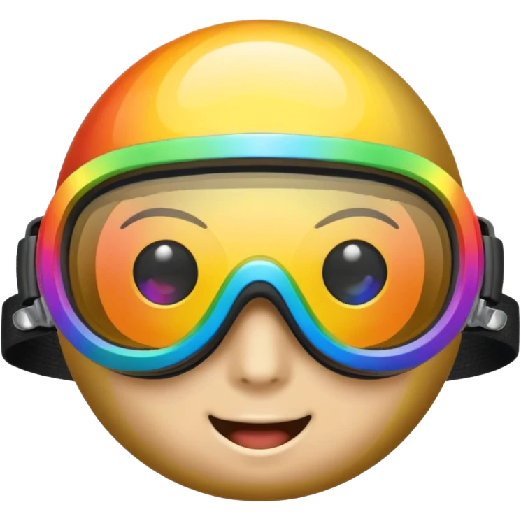 gold simulation rainbow visor Earth goggles emoji
